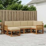 vidaXL Ensemble de canapés d'extérieur 6 Pièces Naturel et Beige