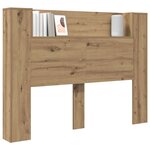 vidaXL Cabinet de Tête de Lit avec LED avec étagère Chêne Artisanal