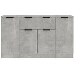 vidaXL Buffets 3 Pièces gris béton bois d'ingénierie