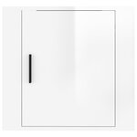 vidaXL Tables de chevet murales 2 Pièces Blanc brillant 50x30x47 cm