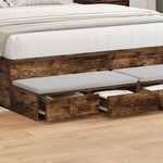 vidaXL Tiroirs de lit Chêne Fumé 140x36 5x16 5 cm Bois d'ingénierie