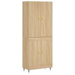 vidaXL Buffet haut Chêne sonoma 69 5x34x180 cm Bois d'ingénierie