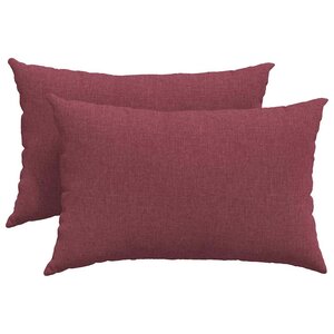 vidaXL Coussins de canapé 2 pc tissu Bordeaux 60 x 40 cm