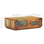 vidaXL Table basse 90x60x29 cm Bois de récupération massif