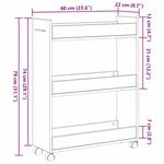 Cabinet roulant vidaXL chêne artisanal 60x22x79 cm en bois d'ingénierie