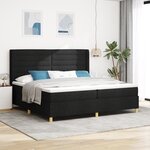vidaXL Lit à ressorts avec tête de lit Noir 200 x 200 cm Tissu