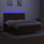 vidaXL Sommier à lattes de lit matelas et LED Marron foncé 180x200cm