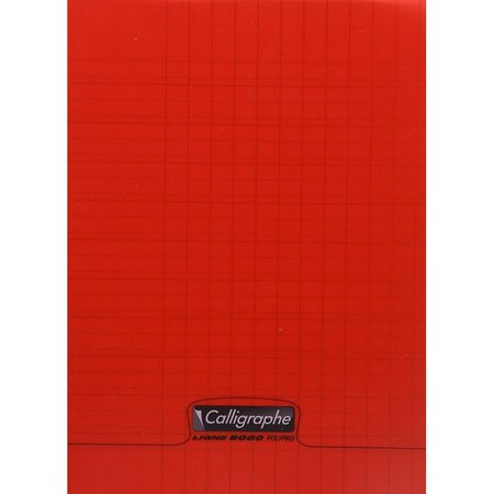 Cahier d'apprentissage 32 pages 90 g  couverture polypropylène rouge  format 17 x 22 cm CALLIGRAPHE