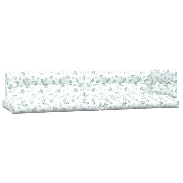 vidaXL Coussins de palette lot de 5 motif de feuilles tissu