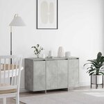 vidaXL Buffet gris béton Gris béton Mélamine 120 x 41 x 75 cm