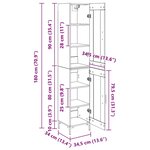 vidaXL Haut Armoire Chêne artisanal 34 5 x 34 x 180 cm