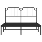 vidaXL Cadre de lit métal avec tête de lit noir 140x190 cm