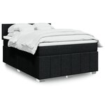 vidaXL Sommier à lattes de lit avec matelas Noir 160x200 cm Tissu