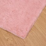 vidaXL Tapis en Fourrure Synthétique de Lapin Olite Rose 160 x 160 cm