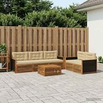 vidaXL Ensemble de canapés d'extérieur 6 Pièces Naturel et Beige