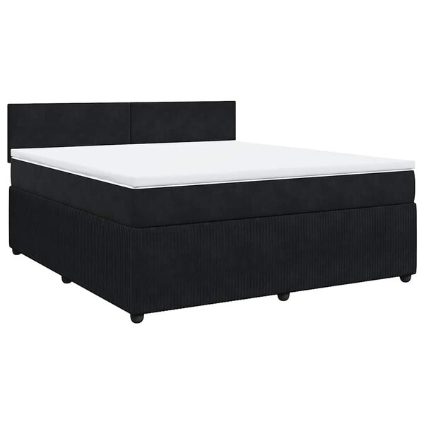 vidaXL Sommier à lattes de lit avec matelas Noir 180x200 cm Velours