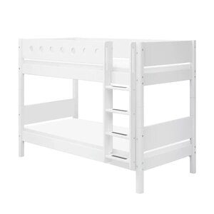 Flexa WHITE Lit superpose avec echelle droite 90 x 200 cm Barriere de securite classique Blanc