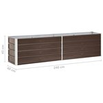 vidaXL Lit surélevé de jardin Acier galvanisé 240x40x45 cm Marron