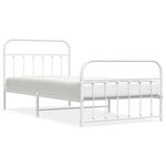 vidaXL Cadre de lit métal sans matelas et pied de lit blanc 100x200 cm
