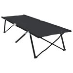 vidaXL Lit de camping pliant 2 Pièces Noir 206 x 76 x 74 cm