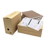 Pack and Move - Lot de 8 boîtes d'archives en carton ondulé robuste - 33 5 x 12 x 24 cm - Organisation pratique