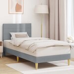 vidaXL Cadre de lit avec tête de lit Gris clair 100 x 200 cm Tissu