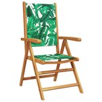 vidaXL Chaises de jardin lot de 2 motif de feuilles acacia et tissu