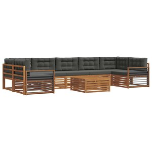 vidaXL Ensemble de canapés d'extérieur 8 pc Naturel et Anthracite