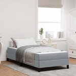 vidaXL Lit à ressorts avec matelas Gris clair 100 x 200 cm tissu
