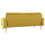 vidaXL Canapé à 3 places Jaune Tissu