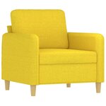 vidaXL Fauteuil avec repose-pied Jaune clair 60 cm Tissu