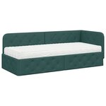 vidaXL Cadre de lit d'angle Vert foncé 80 x 200 cm tissu