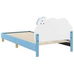 vidaXL Cadre de lit pour enfants avec tête de lit Bleu 90 x 200 cm PU