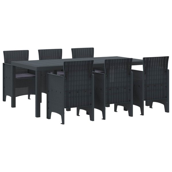 vidaXL Ensemble de salle à manger pour jardin 7 Pièces Anthracite
