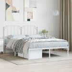 vidaXL Cadre de lit métal avec tête de lit blanc 135x190 cm