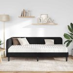 vidaXL Cadre de lit d'angle avec matelas Noir 100 x 200 cm Velours