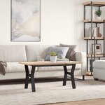 vidaXL Table basse cadre en Y 100x50x45 5 cm bois de pin massif acier