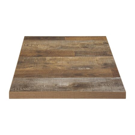 Plateau de table carré 600 mm - effet bois vielli - bolero -  - mélamine 600x600x48mm