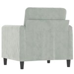 vidaXL Fauteuil Gris clair 60 cm Velours