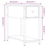 vidaXL Table de chevet chêne marron 30x60x60 cm bois d'ingénierie