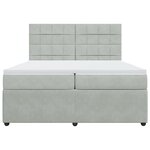 vidaXL Sommier à lattes de lit et matelas Gris clair 200x200cm Velours