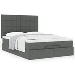 VidaXL Cadre de lit ottoman avec matelas gris foncé 140x190 cm tissu
