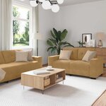 vidaXL Ensemble de Canapés 3 Pièces Marron 221 x 78 x 80 cm Velours