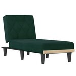 vidaXL Chaise longue vert foncé velours