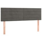 vidaXL Têtes de lit 2 Pièces Gris foncé 72x5x78/88 cm Velours