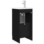 vidaXL Meuble de salle de bain avec évier Noir 42 x 40 x 84 5 cm
