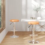 Vidaxl tabourets de bar 2 pcs orange similicuir