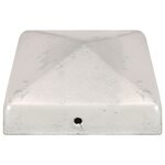vidaXL Bouchons de poteau de clôture 6 Pièces Métal galvanisé 81x81 mm