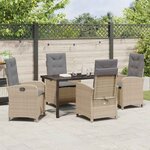 vidaXL Ensemble de salle à manger pour jardin 5 Pièces Beige polyrotin