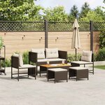 vidaXL Ensemble de canapé de jardin 6 Pièces Marron et crème polyrotin